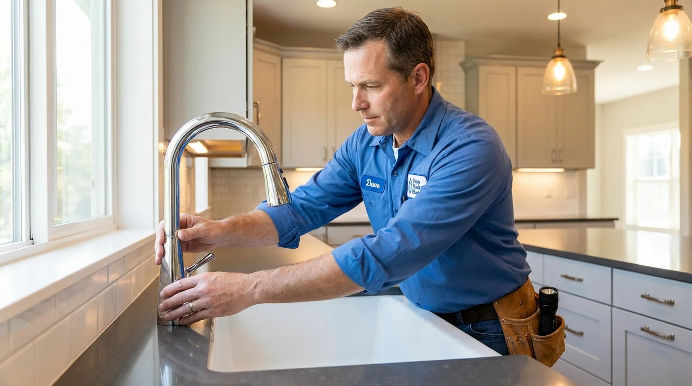 Kitchen faucet installation by Johns Plumbing LLC in De Kalb